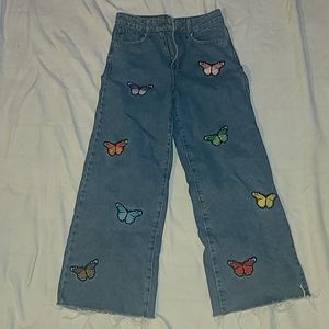 Jeans with butterflies